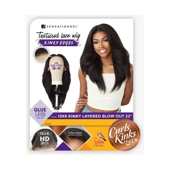 Sensationnel Kinky Edges 13x6 HD Lace Wig – Kinky Layered Blowout 22" thumbnail 6