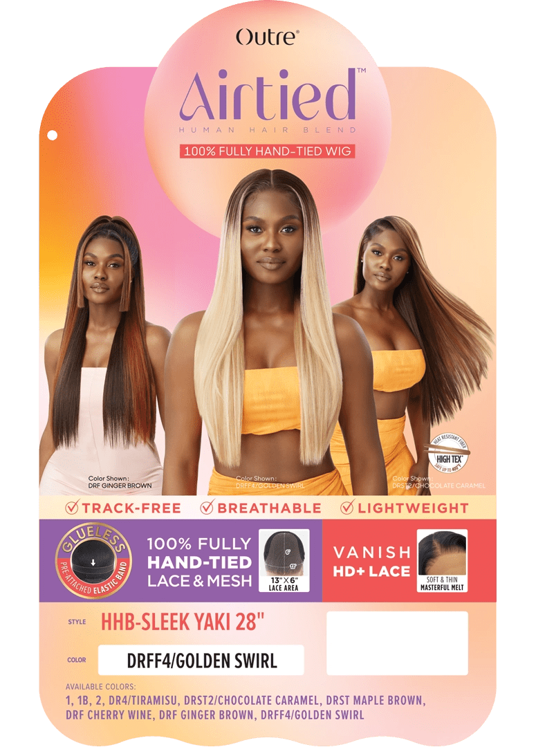 Outre Airtied 100% Fully Hand-Tied Wig Human Hair Blend - Sleek Yaki 28" thumbnail 7
