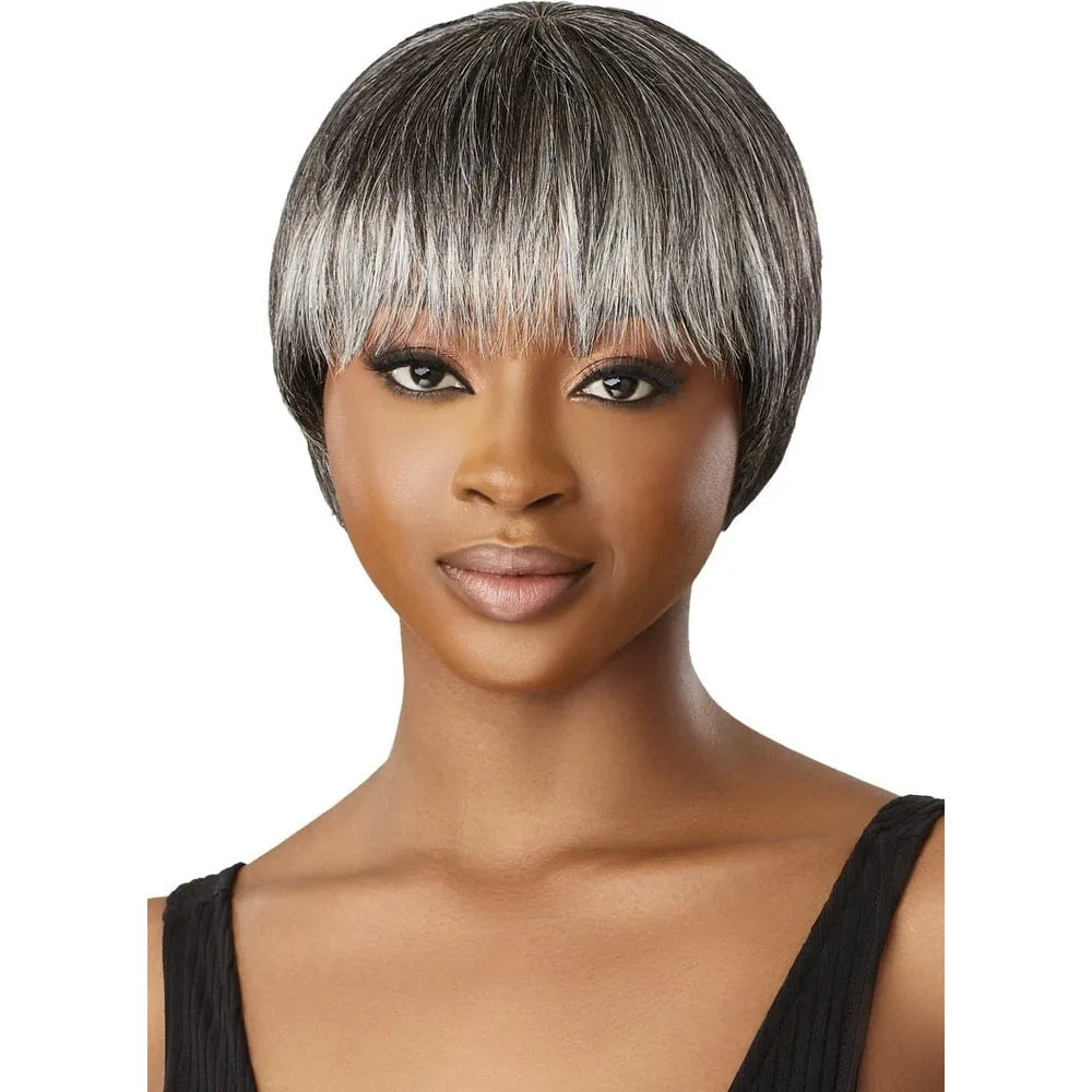 Outre Fab & Fly Cull Cap Wig Gray Glamour Human Hair Full Wig - Zaida thumbnail 2