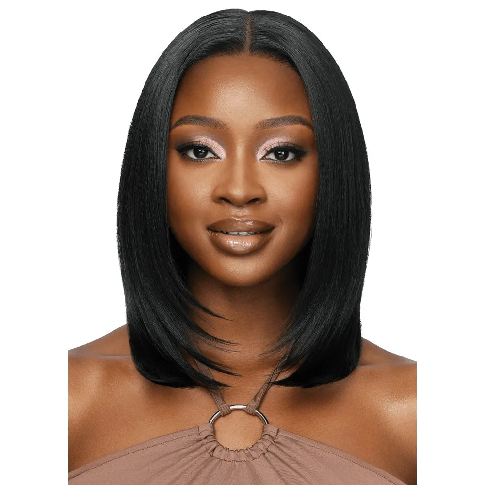 Outre 5x5 Lace Closure Human Hair Blend Wig Natural Yaki 14" thumbnail 2