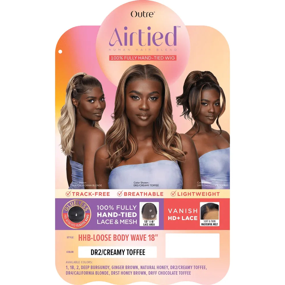 Outre Airtied 100% Fully Hand- Tied Human Hair Blend HD Lace Wig - LOOSE BODY WAVE 18" thumbnail 7