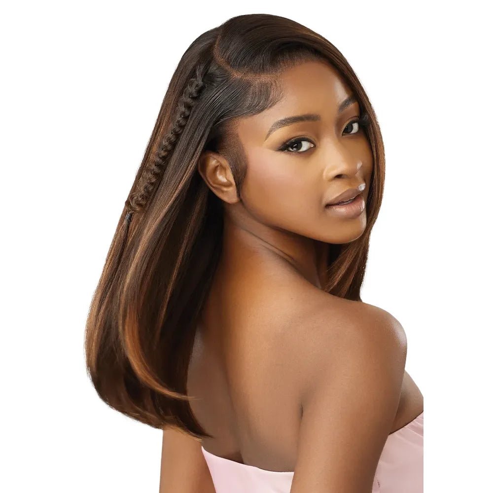 Outre Airtied 100% Fully Hand-Tied Human Hair Blend HD Lace Wig - Sleek Yaki 20" thumbnail 3