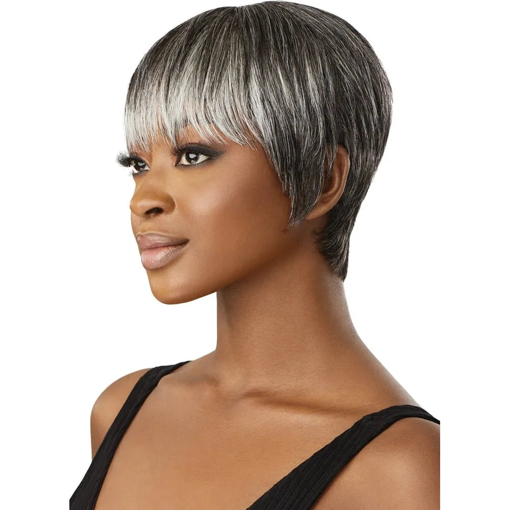 Outre Fab & Fly Cull Cap Wig Gray Glamour Human Hair Full Wig - Zaida thumbnail 3