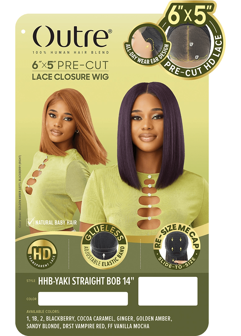 Outre 6x5 Pre-Cut Lace Closure Wig - HHB-Yaki Straight Bob 14" thumbnail 7