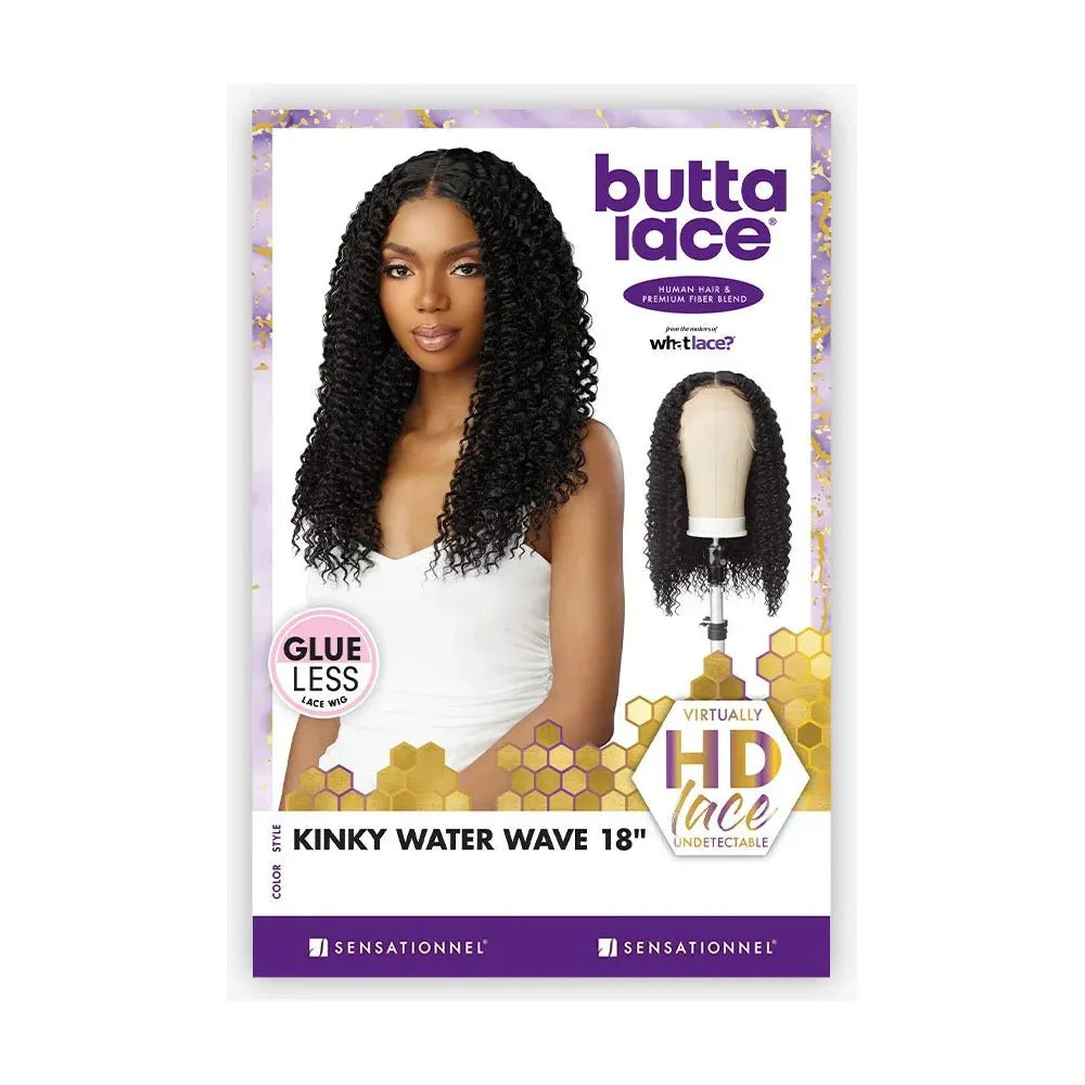Sensationnel Butta Lace HD Human‑Blend Wig – Kinky Water Wave 18″ thumbnail 3