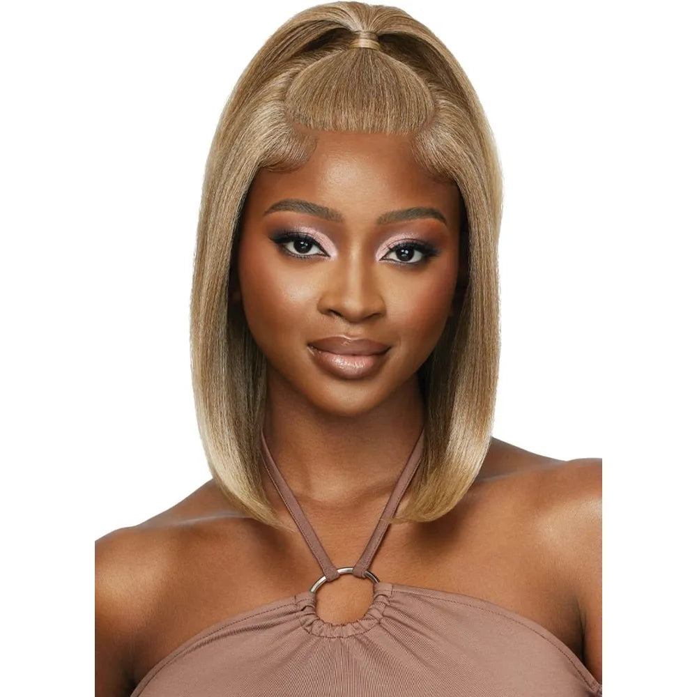 Outre 5x5 Lace Closure Human Hair Blend Wig Natural Yaki 14" thumbnail 6