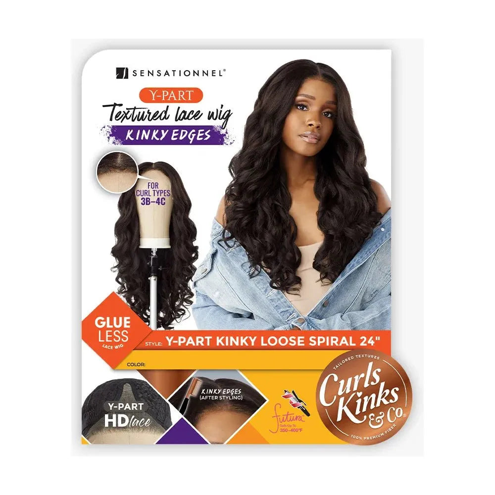 Sensationnel Kinky Edges Y‑Part HD Lace Wig – Kinky Loose Spiral 24″ thumbnail 7