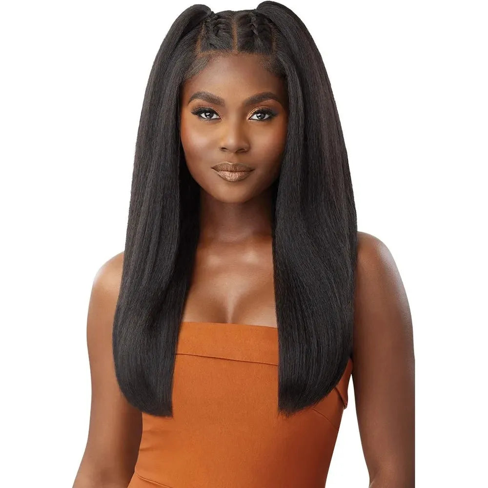 Outre 100% Human Hair Blend 5x5 HD Lace Closure Wig - Kinky Straight 24" thumbnail 3