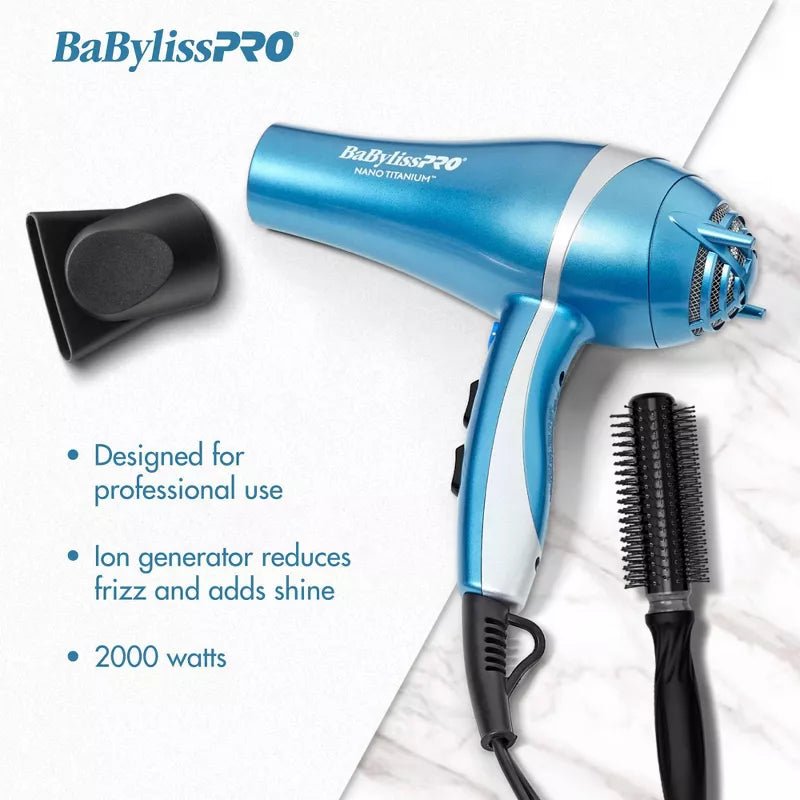 BaBylissPRO Nano Titanium Hair Dryer – Blue – 2000W thumbnail 3