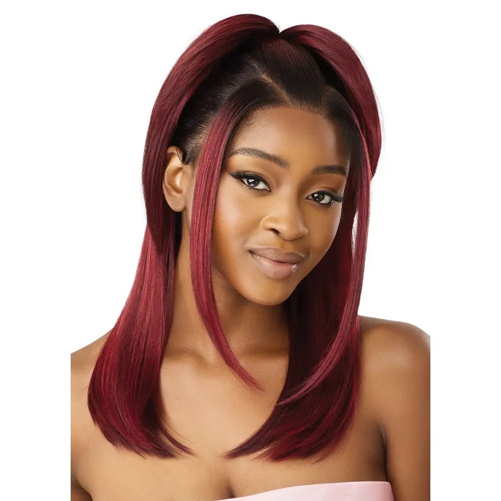 Outre Airtied 100% Fully Hand-Tied Human Hair Blend HD Lace Wig - Sleek Yaki 20" thumbnail 4
