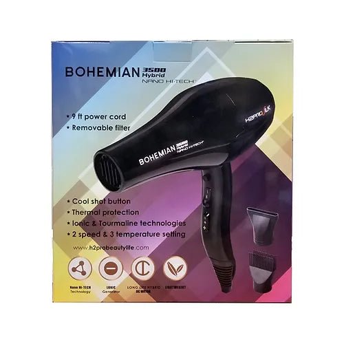H2Pro Bohemian 3500 Hybrid Nano Hi-Tech Hair Blow Dryer thumbnail 2