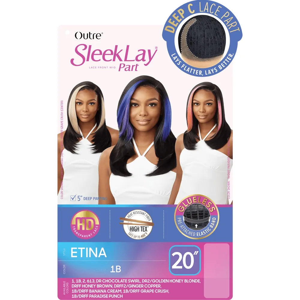 Outre Sleeklay Part Synthetic C-Part Wig - Etina thumbnail 6