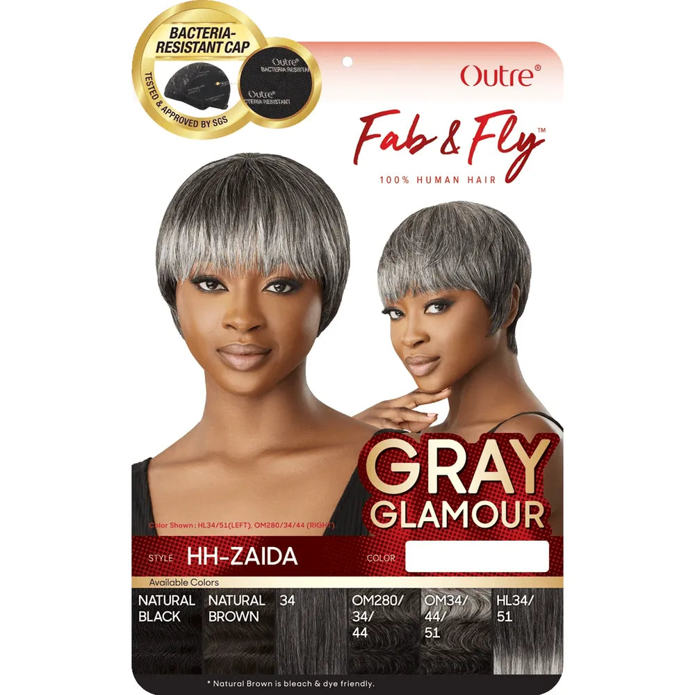 Outre Fab & Fly Cull Cap Wig Gray Glamour Human Hair Full Wig - Zaida thumbnail 5