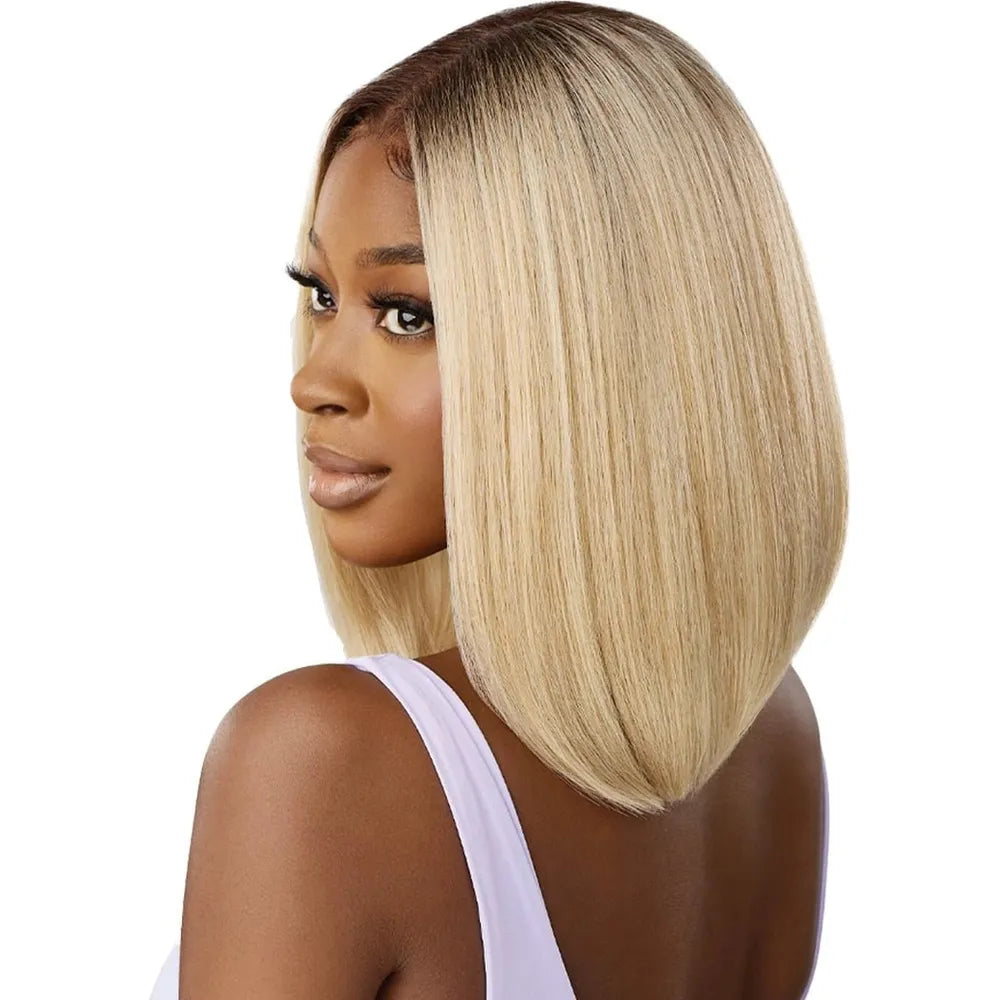Outre Airtied 100% Fully Hand- Tied Human Hair Blend HD Lace Wig - Yaki 12" thumbnail 3