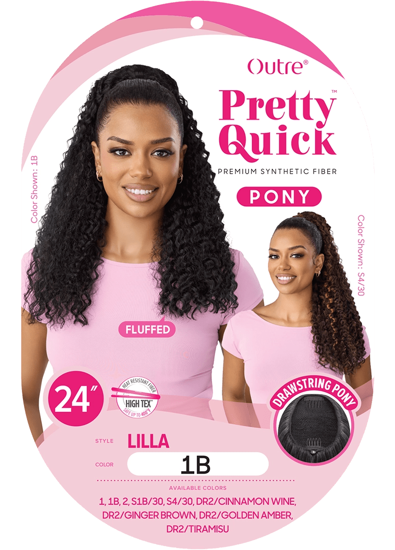 Outre Pretty Quick Drawstring Ponytail – Lilla thumbnail 6