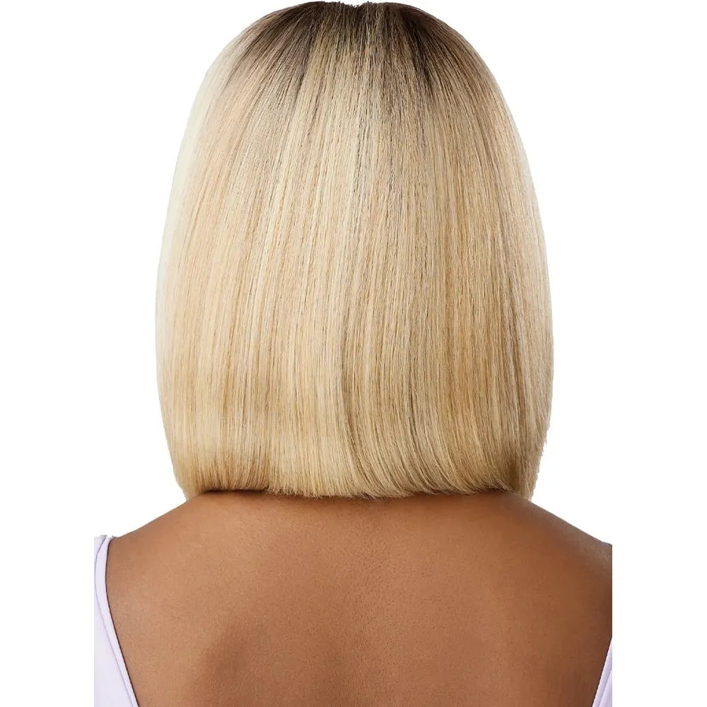 Outre Airtied 100% Fully Hand- Tied Human Hair Blend HD Lace Wig - Yaki 12" thumbnail 4