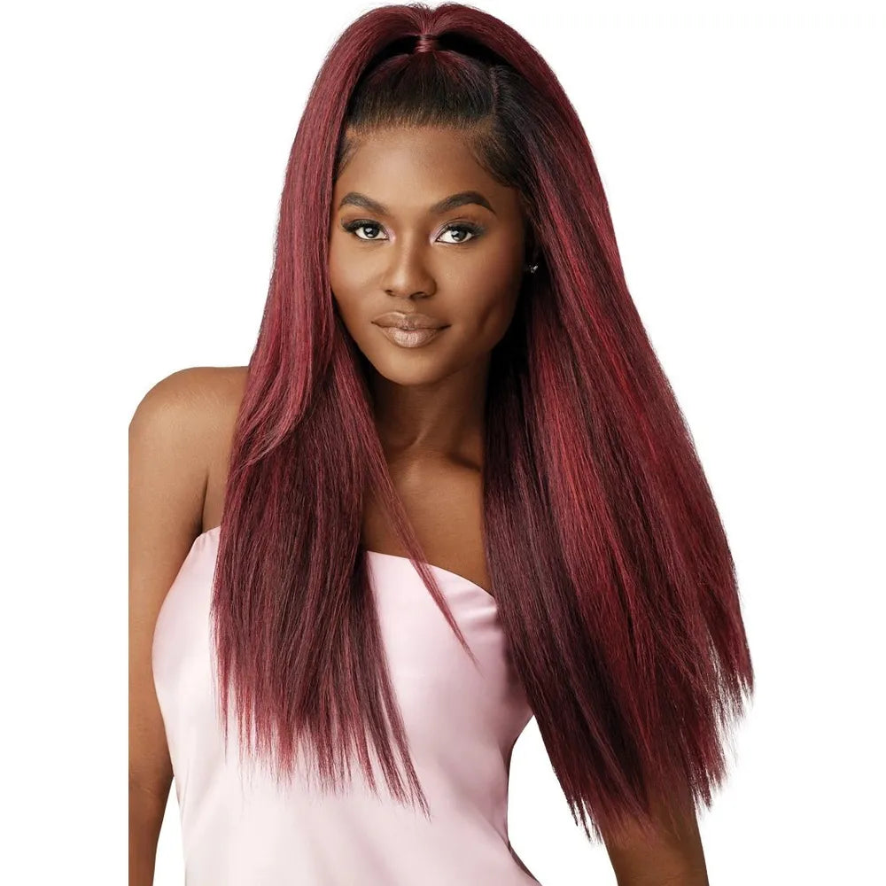 Outre Airtied 100% Fully Hand- Tied Human Hair Blend HD Lace Wig - PERM YAKI 26" thumbnail 4