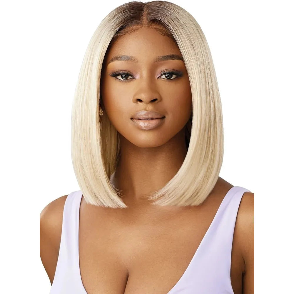 Outre Airtied 100% Fully Hand- Tied Human Hair Blend HD Lace Wig - Yaki 12" thumbnail 2