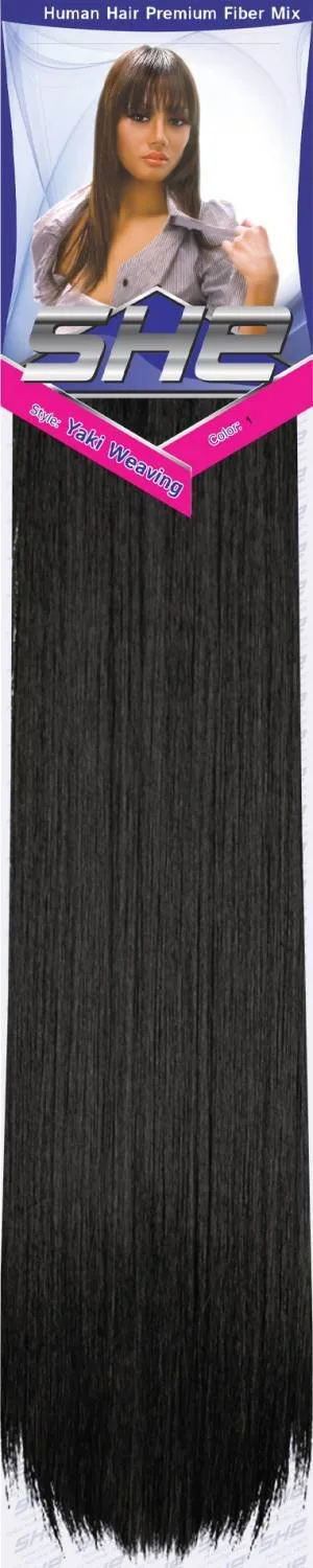 SHE Yaki 100% Human Hair Blend - Straight thumbnail 1