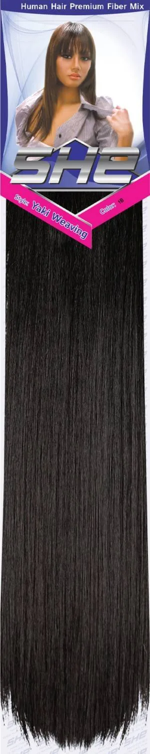 SHE Yaki 100% Human Hair Blend - Straight thumbnail 150