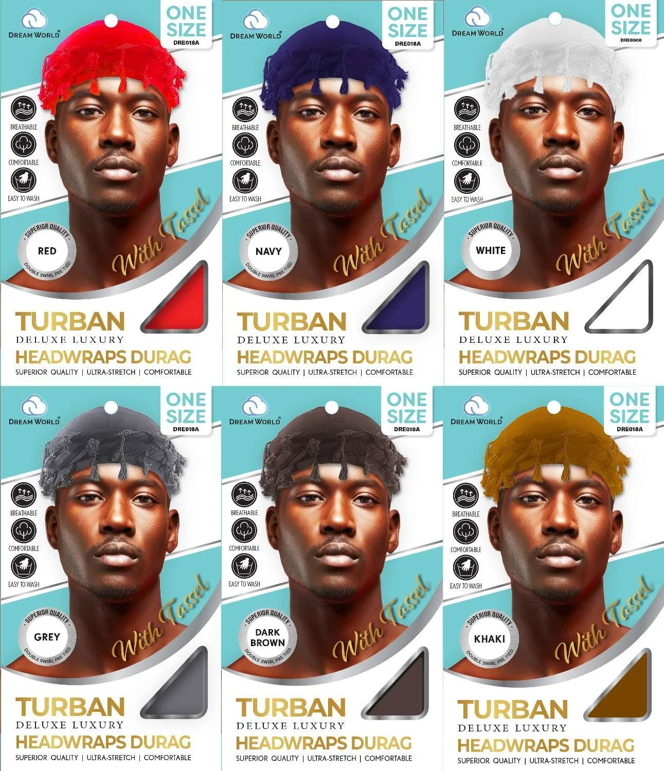 DREAM M-DURAG TURBAN WITH TASSEL ASST