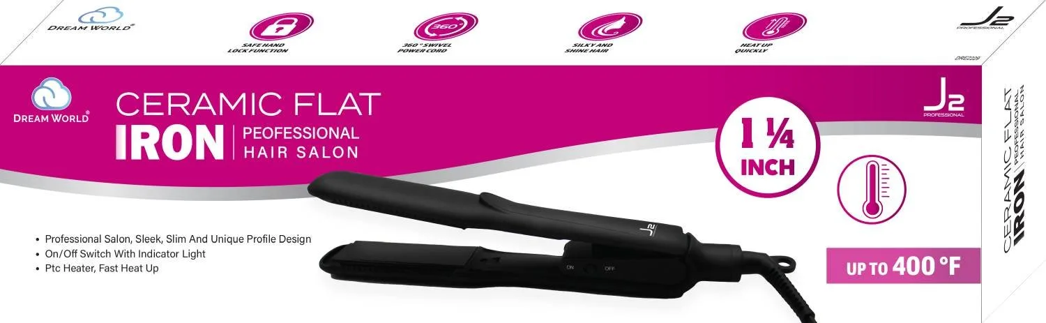 J2 H/T FLAT IRON CERAMIC 1 and 1/4 IN