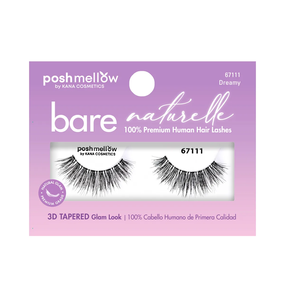 Bare Naturelle Human Lashes-3D Tapered- Dreamy 67111