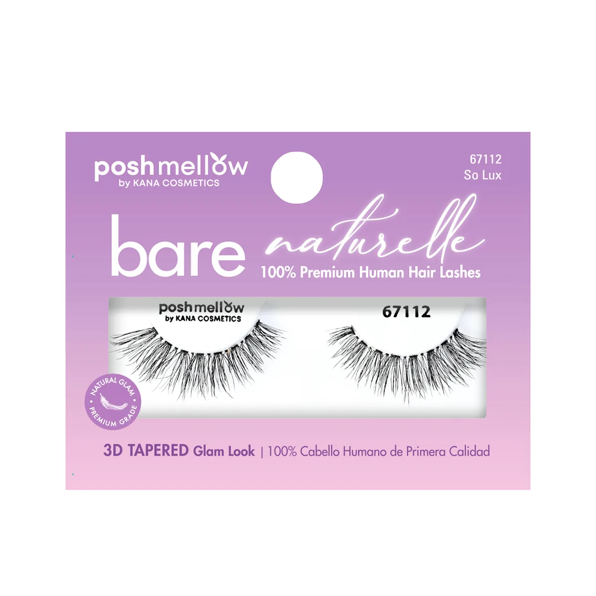 Bare Naturelle Human Lashes-3D Tapered- So Lux 67112