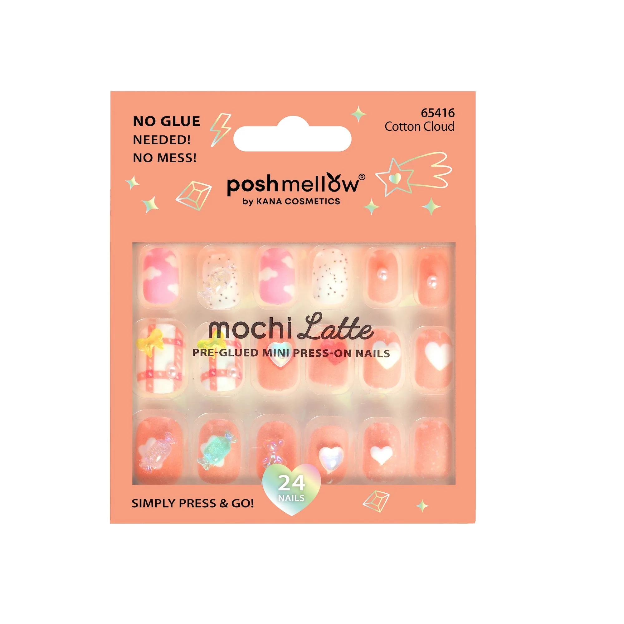 Mochi Latte Mini Pre-Glued Nails: Cotton Cloud 65416 thumbnail 1