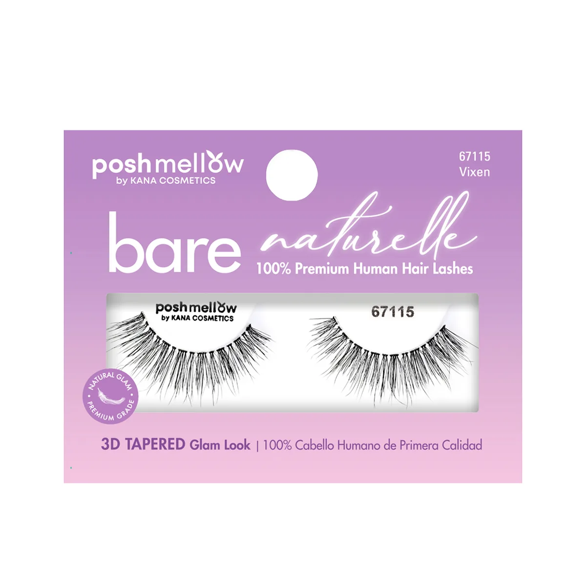 Bare Naturelle Human Lashes-3D Tapered- Vixen 67115 thumbnail 3