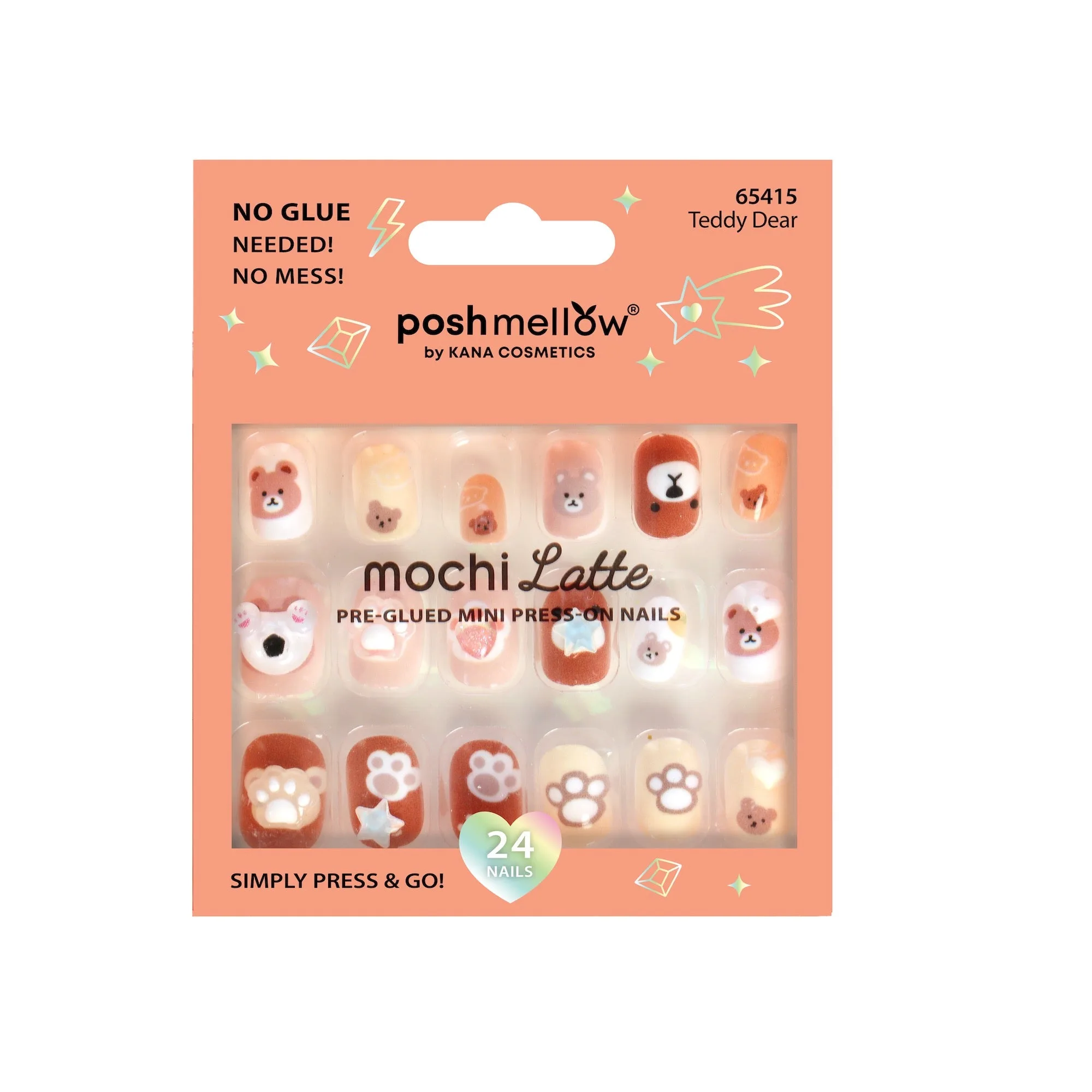 Mochi Latte Mini Pre-Glued Nails: Teddy Dear 65415 thumbnail 1