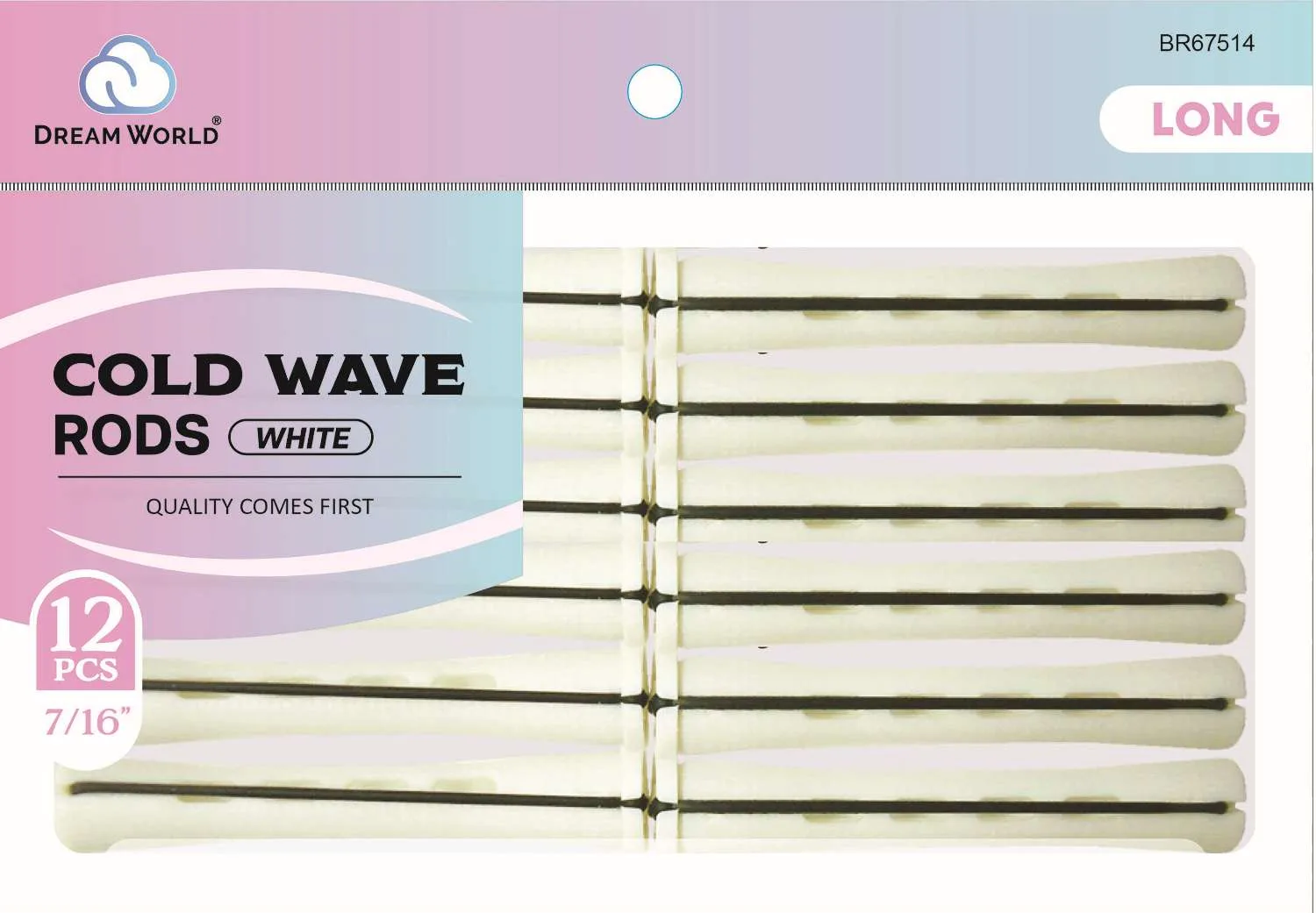 DREAM ROD C/WAVE LONG-WH 12CT (7/16INCH)