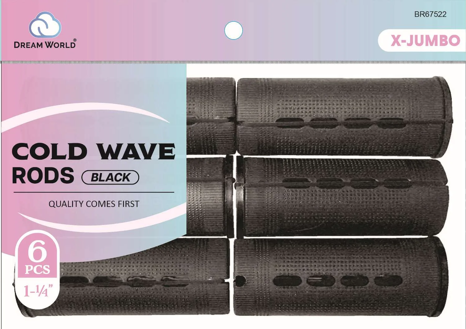 DREAM ROD C/WAVE X-JUMBO-BK 6CT (1 1/4INCH)