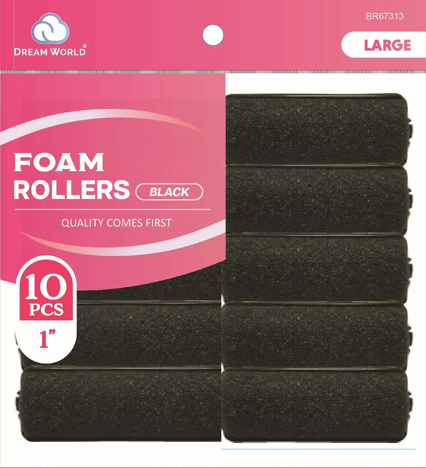 DREAM ROLLER FOAM-BK 10CT LARGE (1INCH)