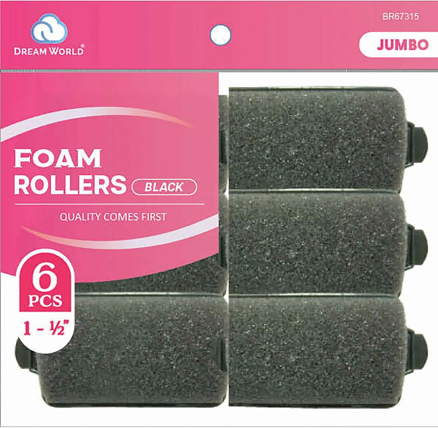 DREAM ROLLER FOAM-BK 6CT JUMBO (11/2INCH)