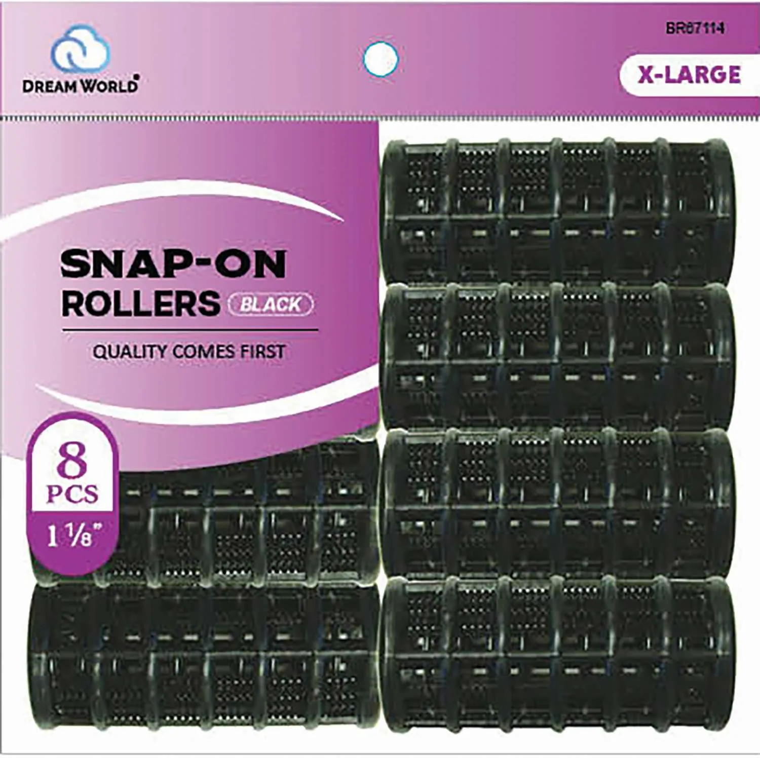 DREAM ROLLER S/ON-BK 8CT X-LARGE (1 1/8INCH)