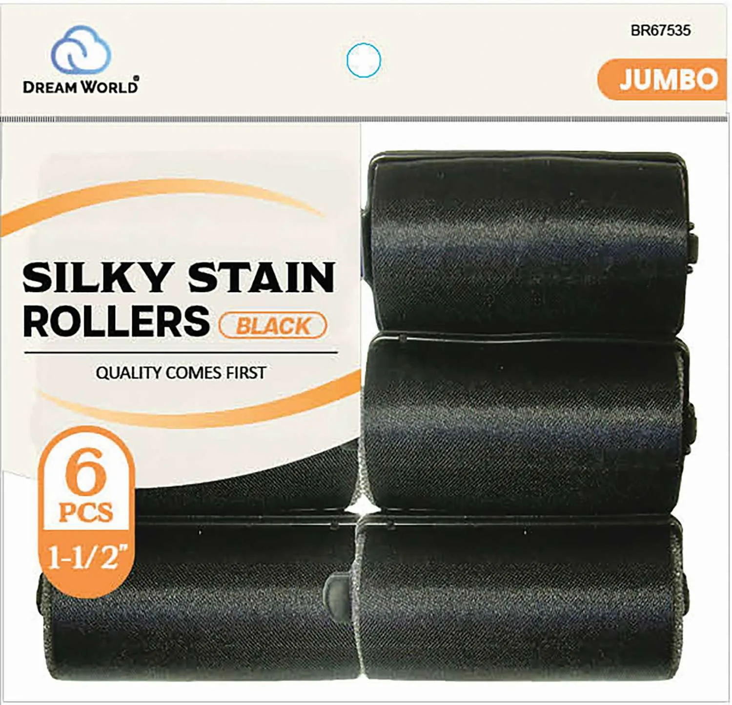 DREAM ROLLER SILKY-BK 6CT JUMBO (11/2INCH)