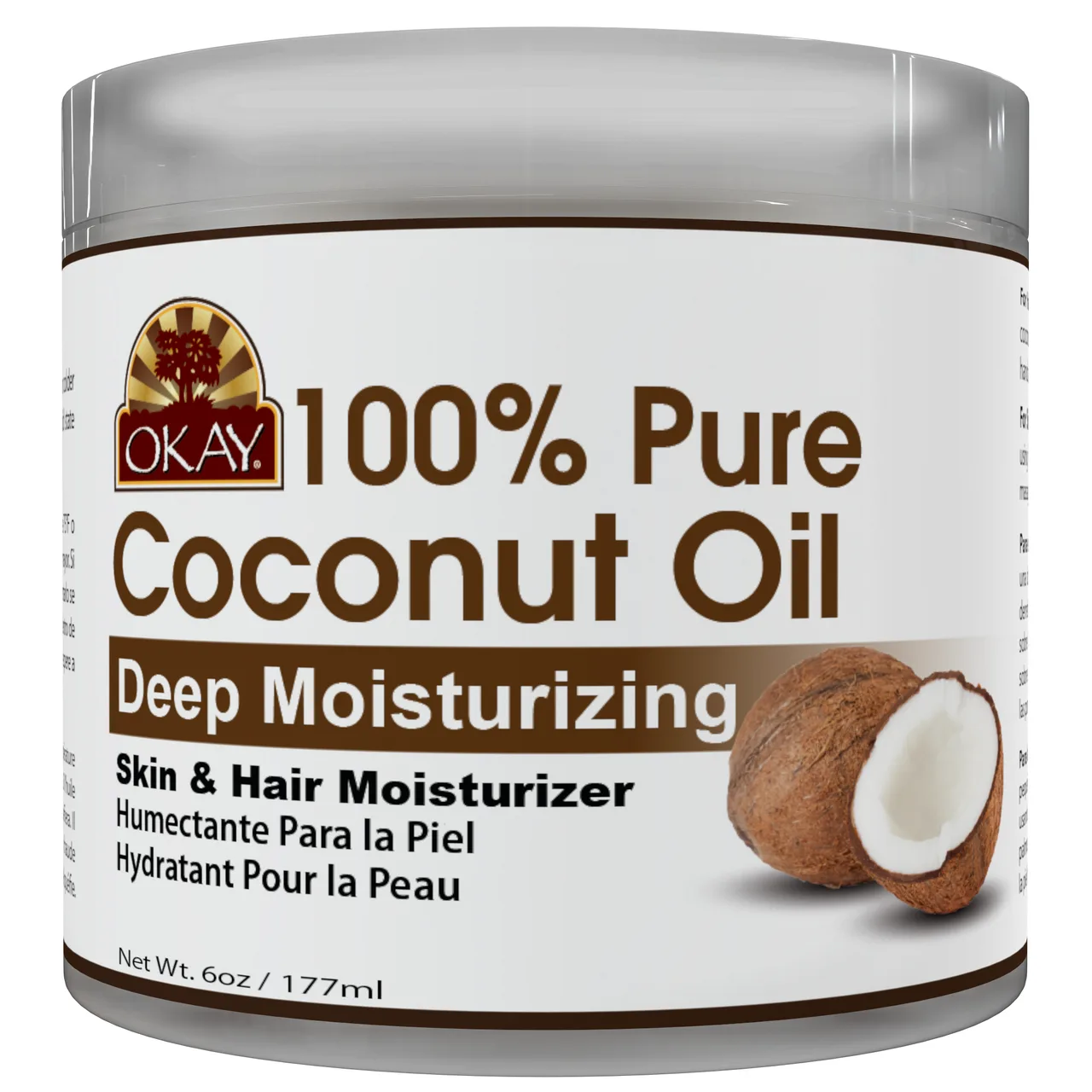 OKAY 100% Pure Coconut Oil Deep Moisturizing Skin And Hair