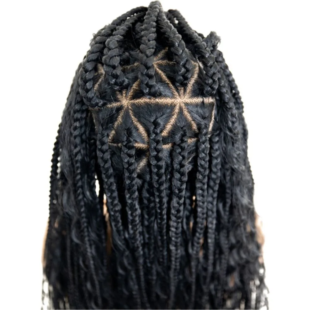 B & B Knotless Synthetic HD Lace Wig - Triangle Bohemian Box Braid 32” thumbnail 3