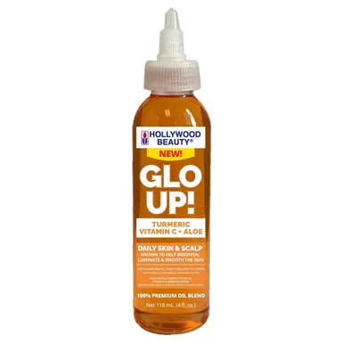 Hollywood Beauty Glo Up Daily Skin and Scalp Brightening with Turmeric Vitamin C and Aloe 4Oz (118ml)