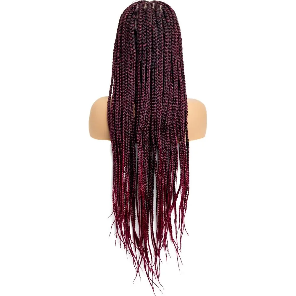 B & B Knotless Synthetic 100% Full HD Lace Wig - Square Box Braid thumbnail 5