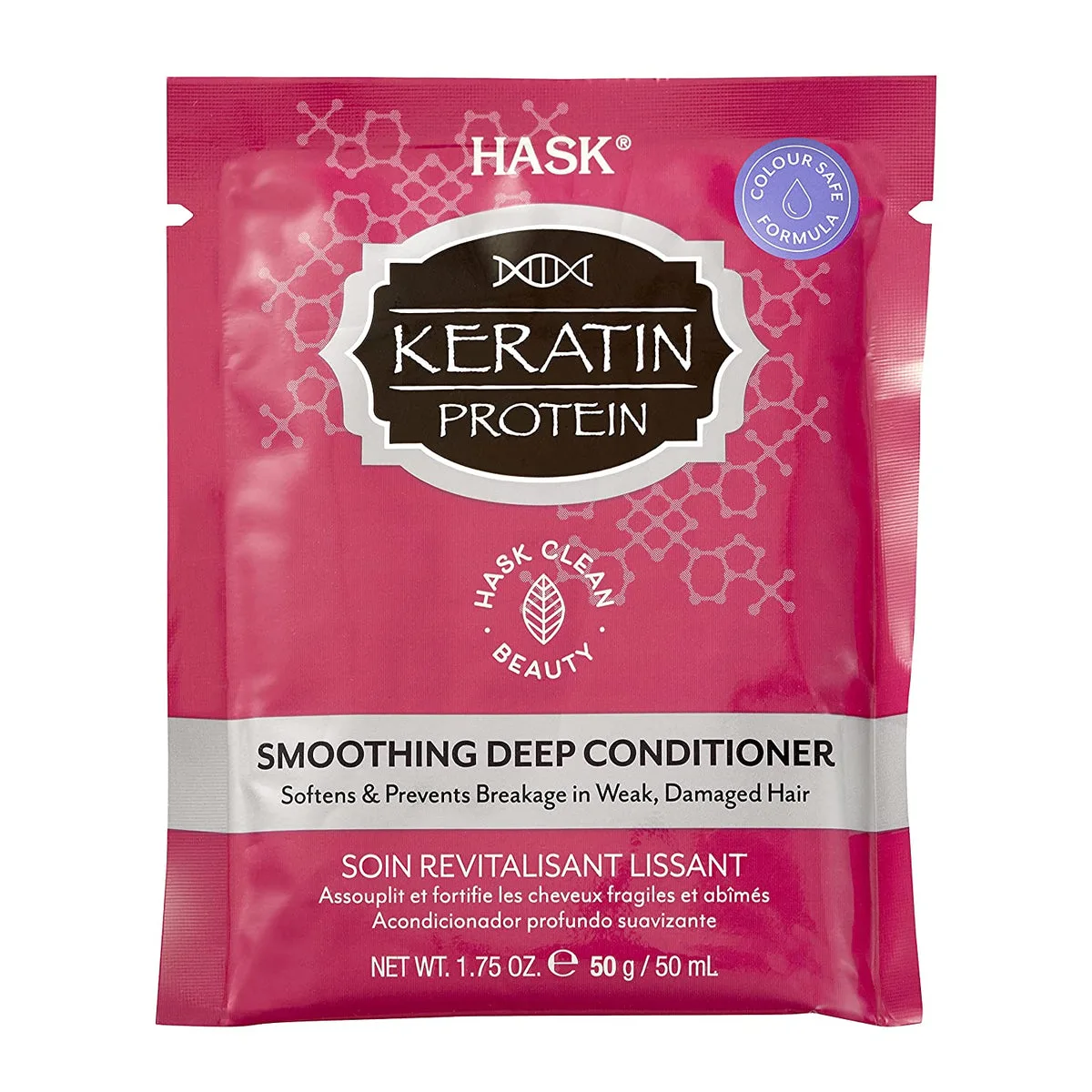 HASK Keratin Protein Smoothing Deep Conditioning Treatment Packet, 1.75 Oz Model #HK-33307B, UPC: 071164333075