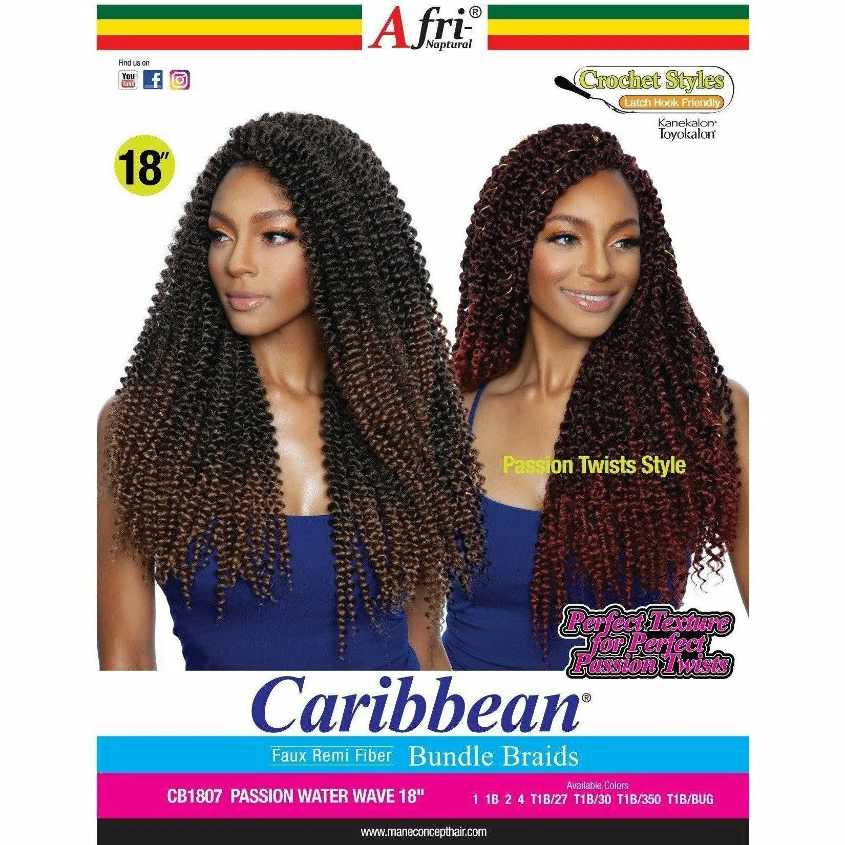 Afri-Naptural: Caribbean Passion Water Wave 18" (CB1807) thumbnail 7