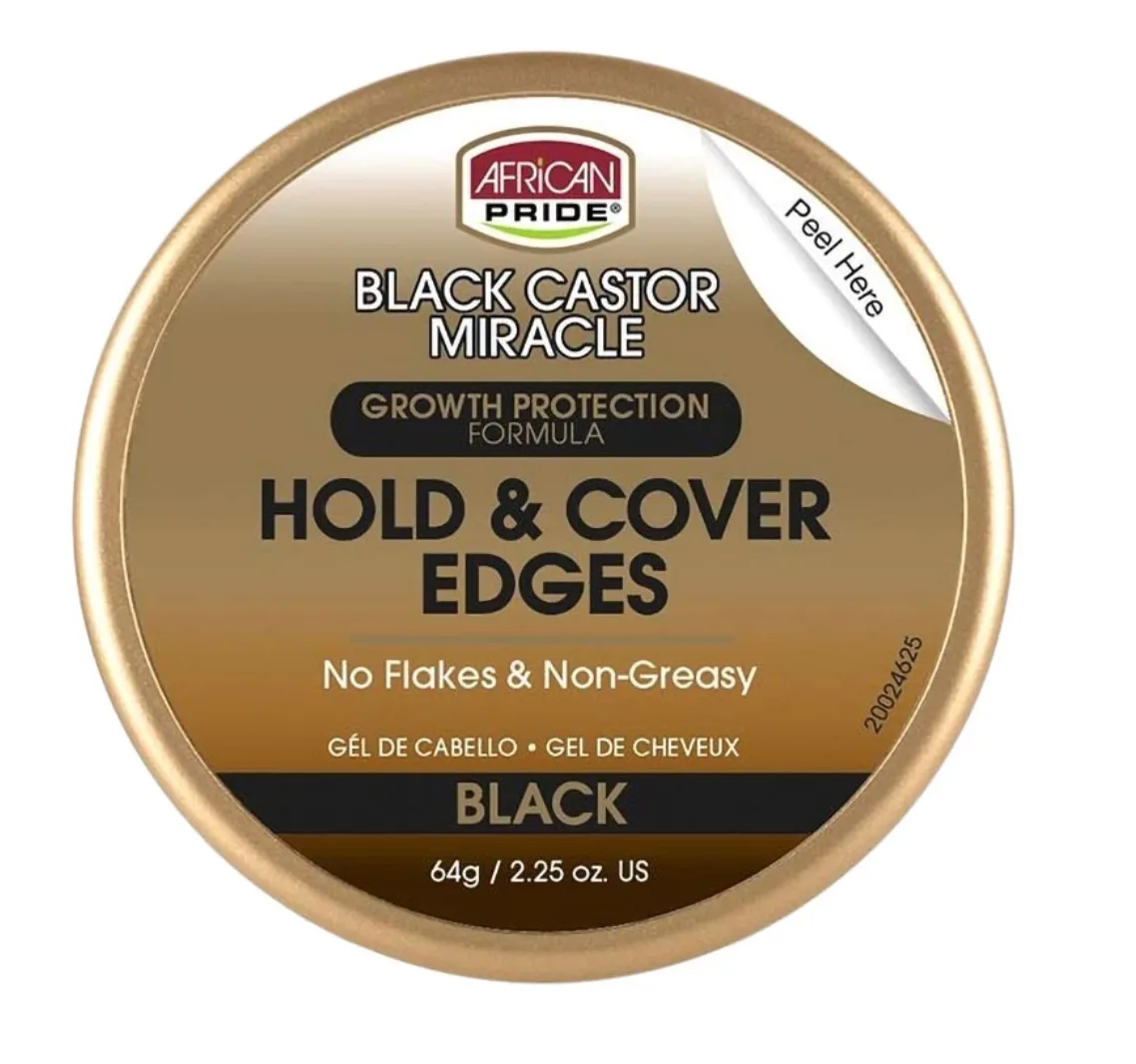African Pride Black Castor Miracle Hold & Cover Edges