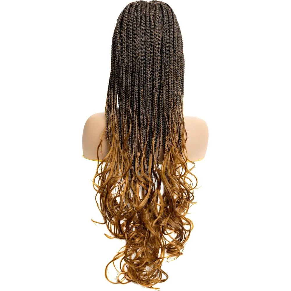 B & B Knotless Synthetic Braided Full Lace Wig - Micro Boho French Curl thumbnail 13