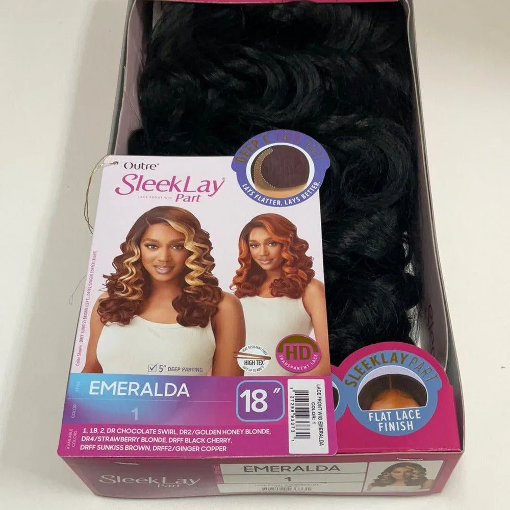 Outre Sleeklay Part Deep C Part Synthetic Lace Front Wig - Emeralda thumbnail 5