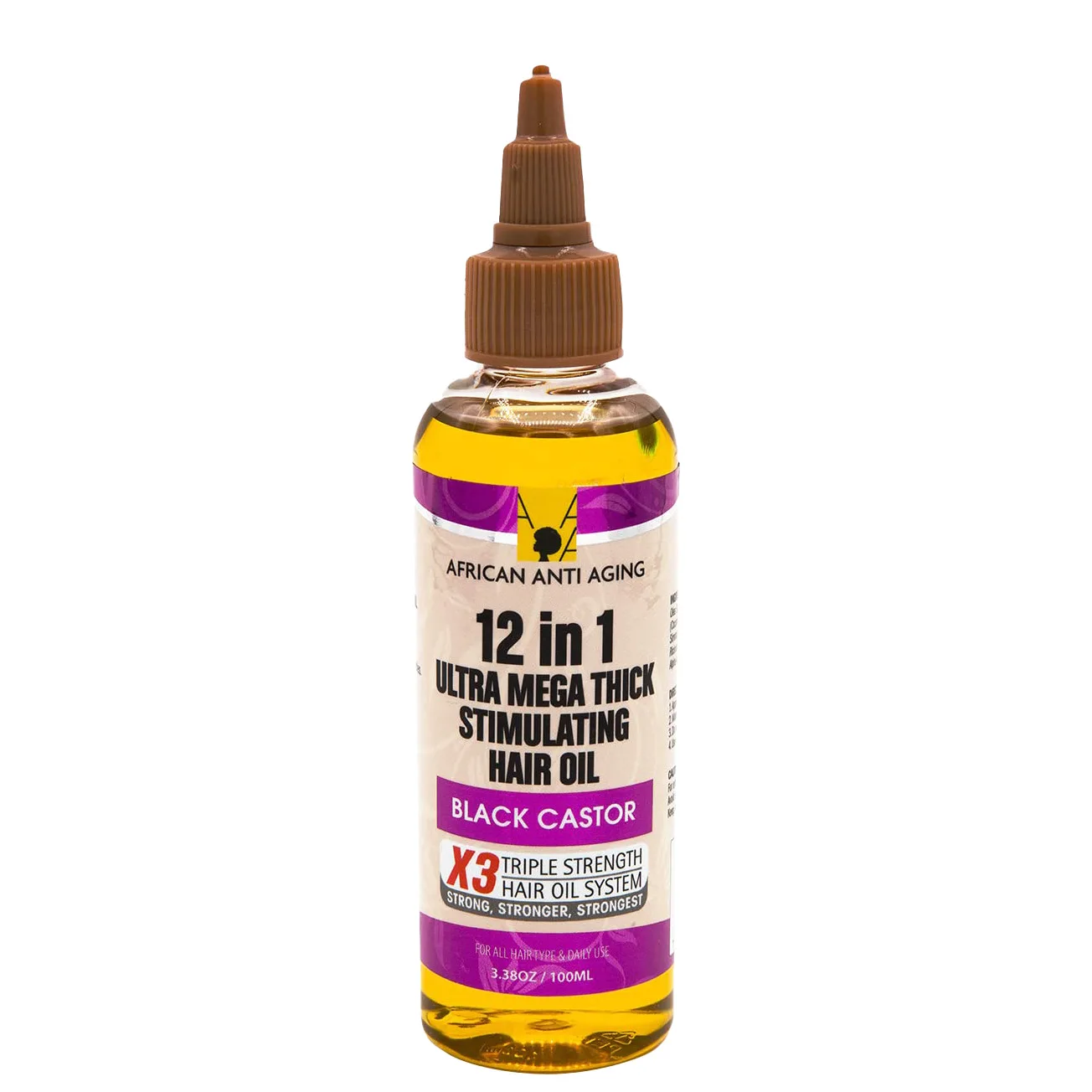 African Anti Aging 12 in 1 Ultra Mega Thick Stimulating Hair Oil (3.38 oz)