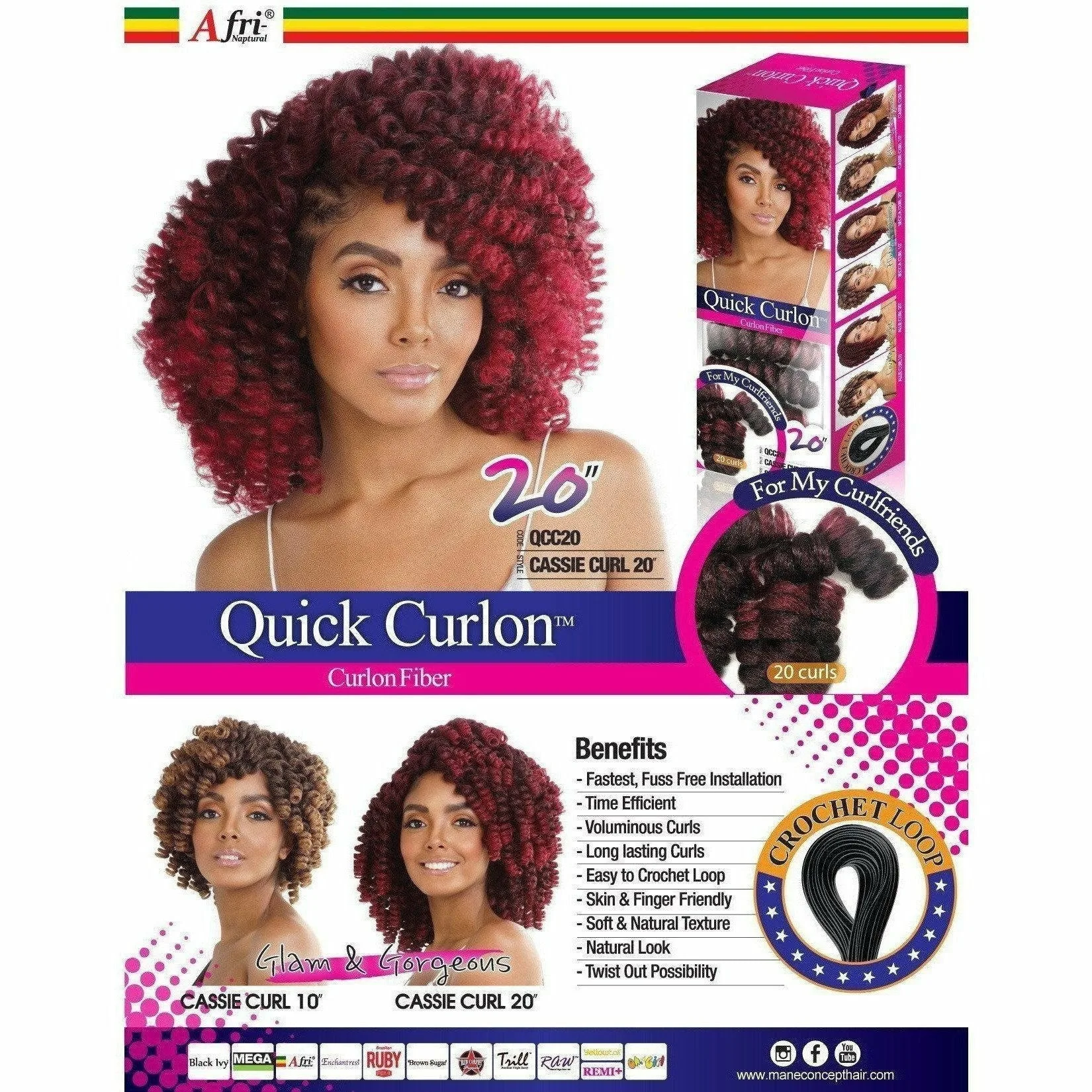Afri-Naptural® Quick Curlon CASSIE CURL 20” (QCC20) - FINAL SALE thumbnail 4