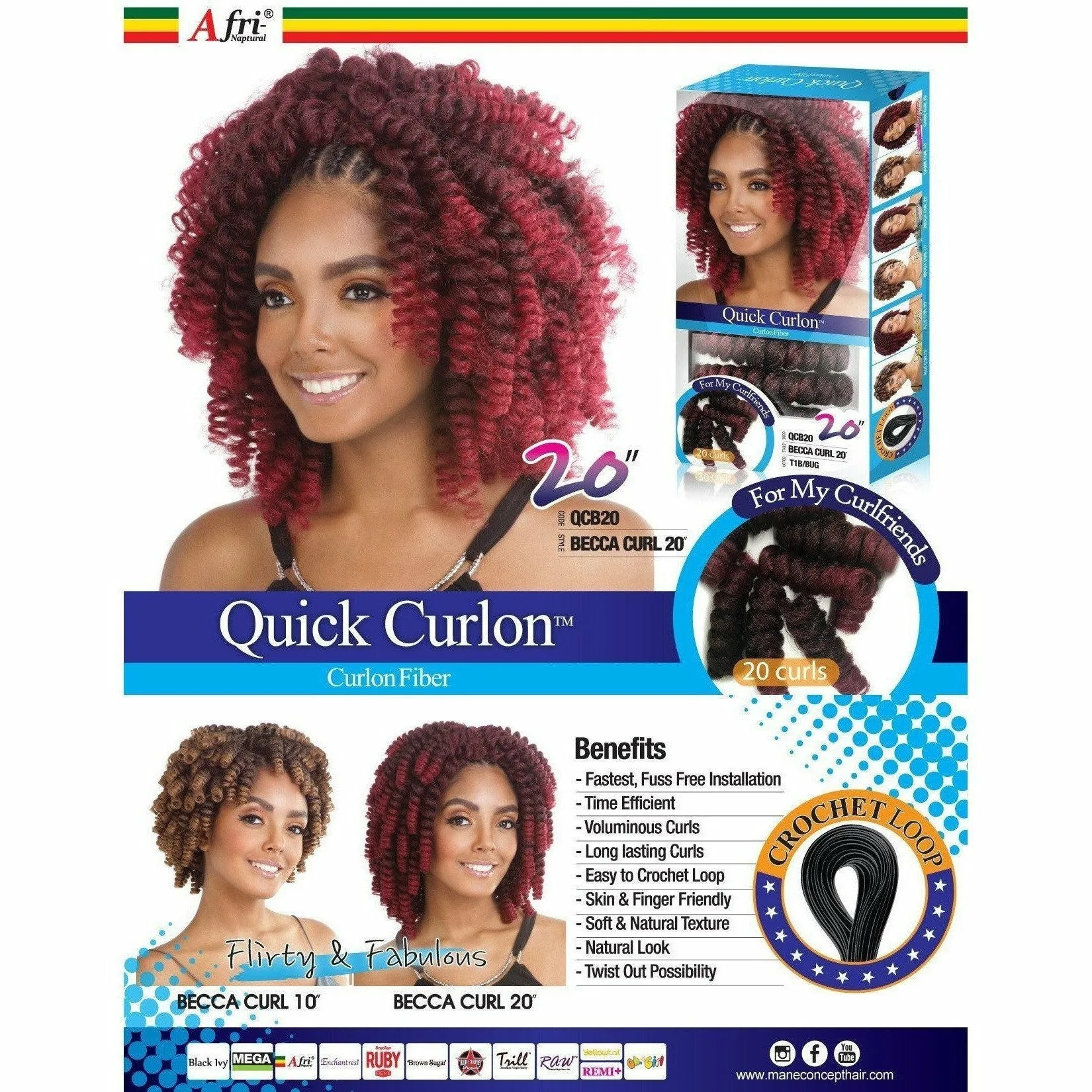 Afri-Naptural® Quick Curlon BECCA CURL 20” (QCB20) - FINAL SALE thumbnail 3