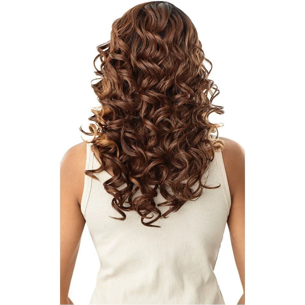 Outre Sleeklay Part Deep C Part Synthetic Lace Front Wig - Emeralda thumbnail 4